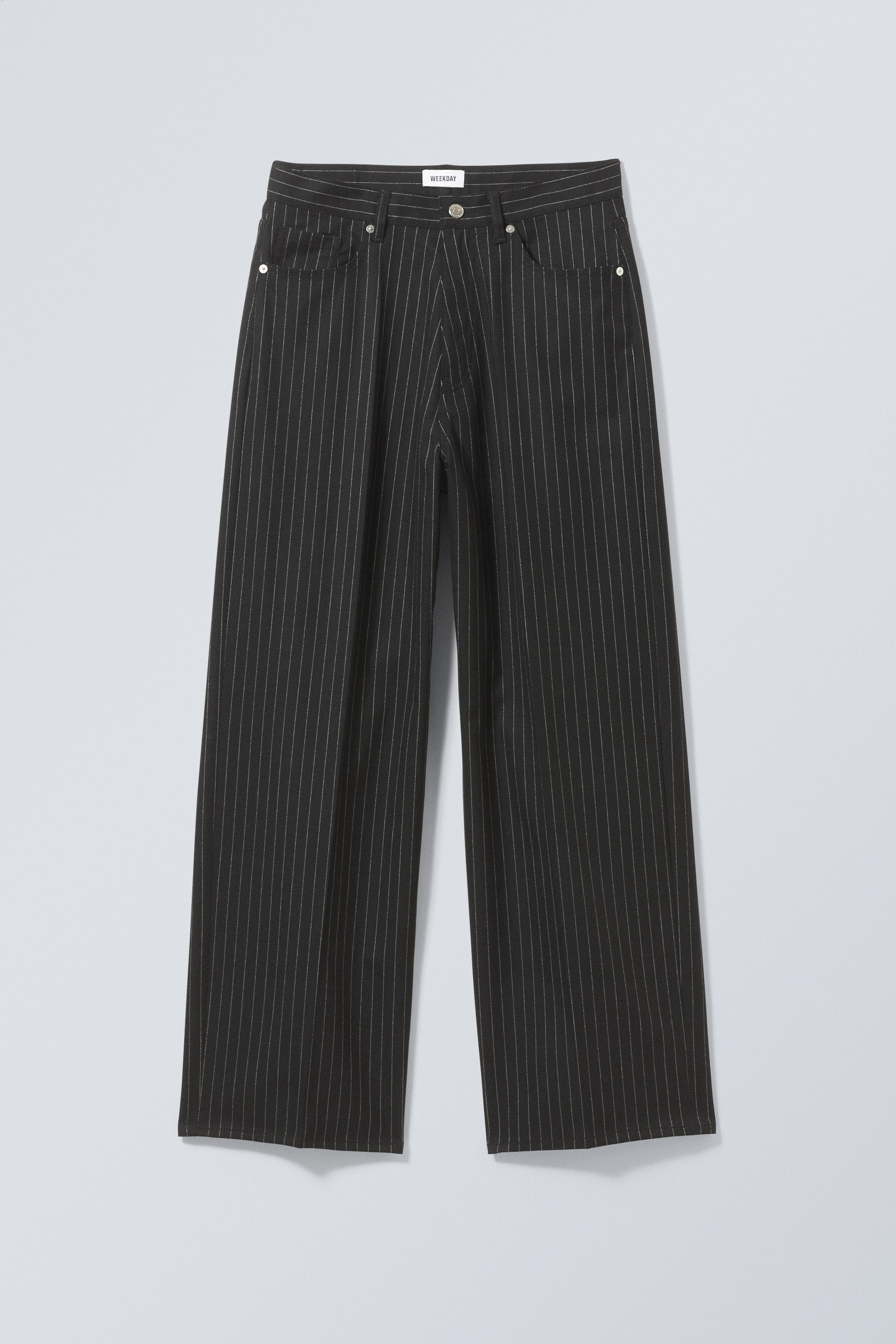 Black Pinstripe - Astro Baggy Suit Trousers - 0
