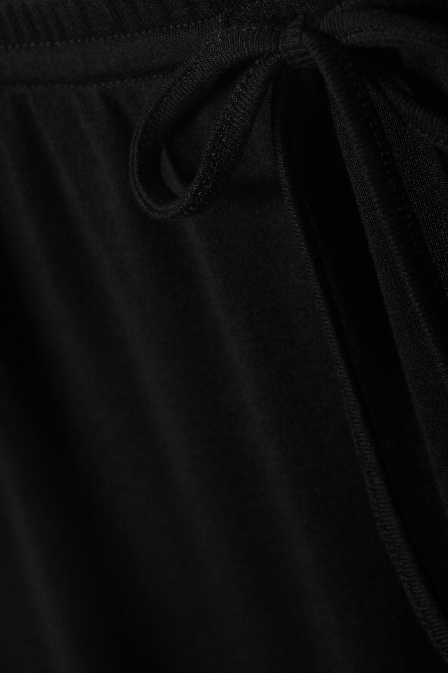 Mid Rise Relaxed Pyjama Trousers - Black/Grey Melange - 5