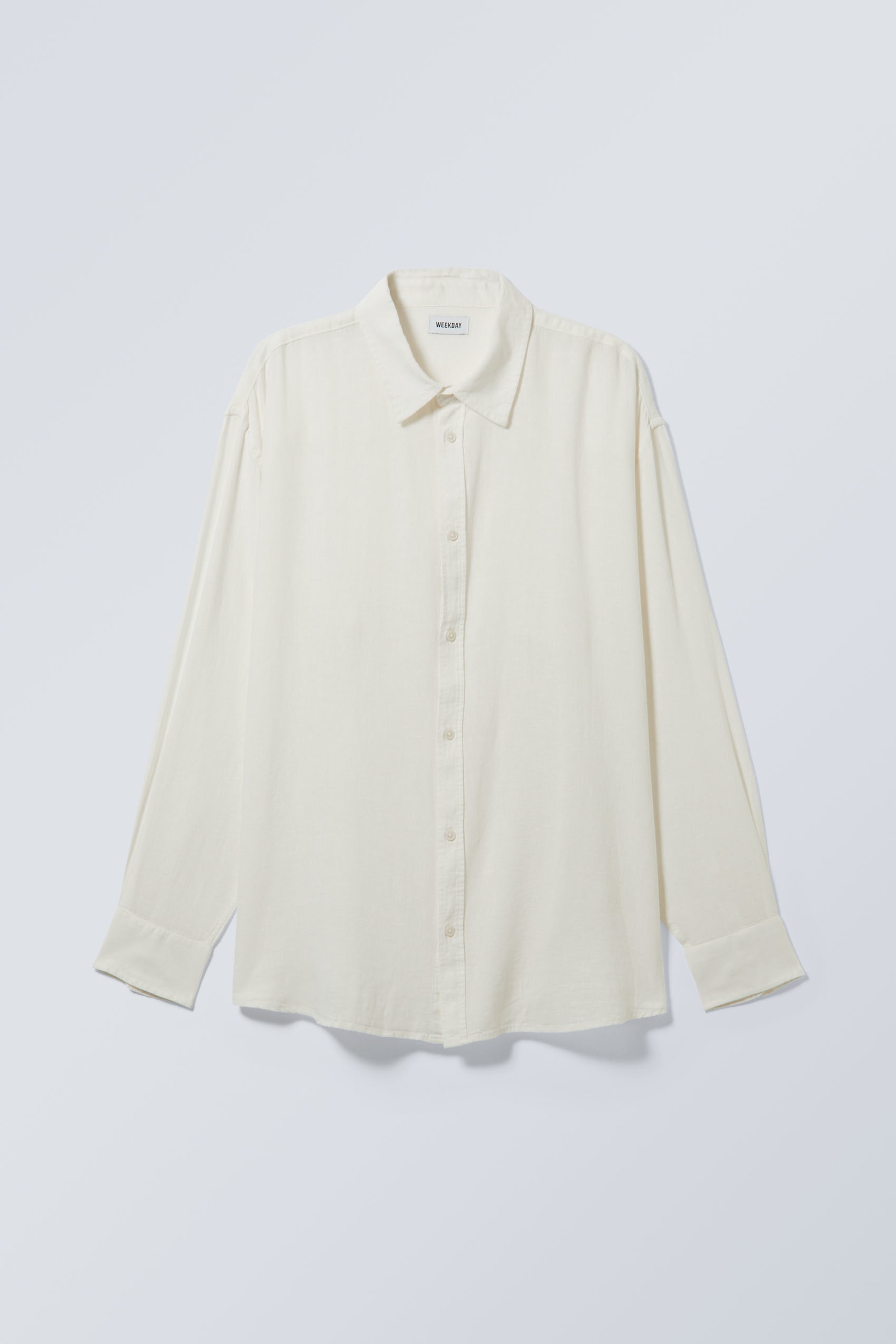 White - Oversized Linen Shirt - 0