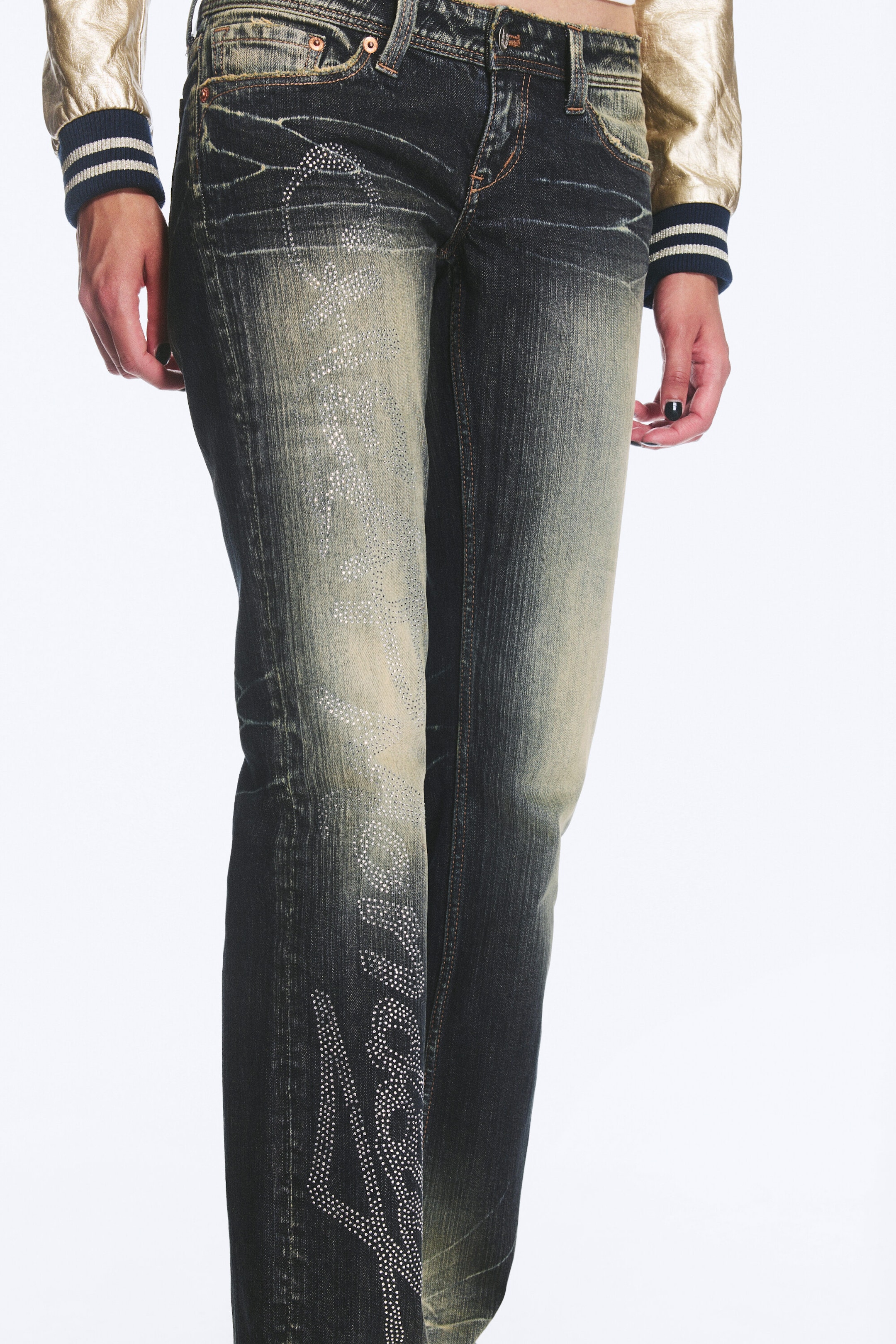Calcite Blue - Dunkelblau - RIOT LOW WAIST RHINESTONE BOOTCUT JEANS - 5