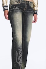 Calcite Blue - Dunkelblau - RIOT LOW WAIST RHINESTONE BOOTCUT JEANS - 4