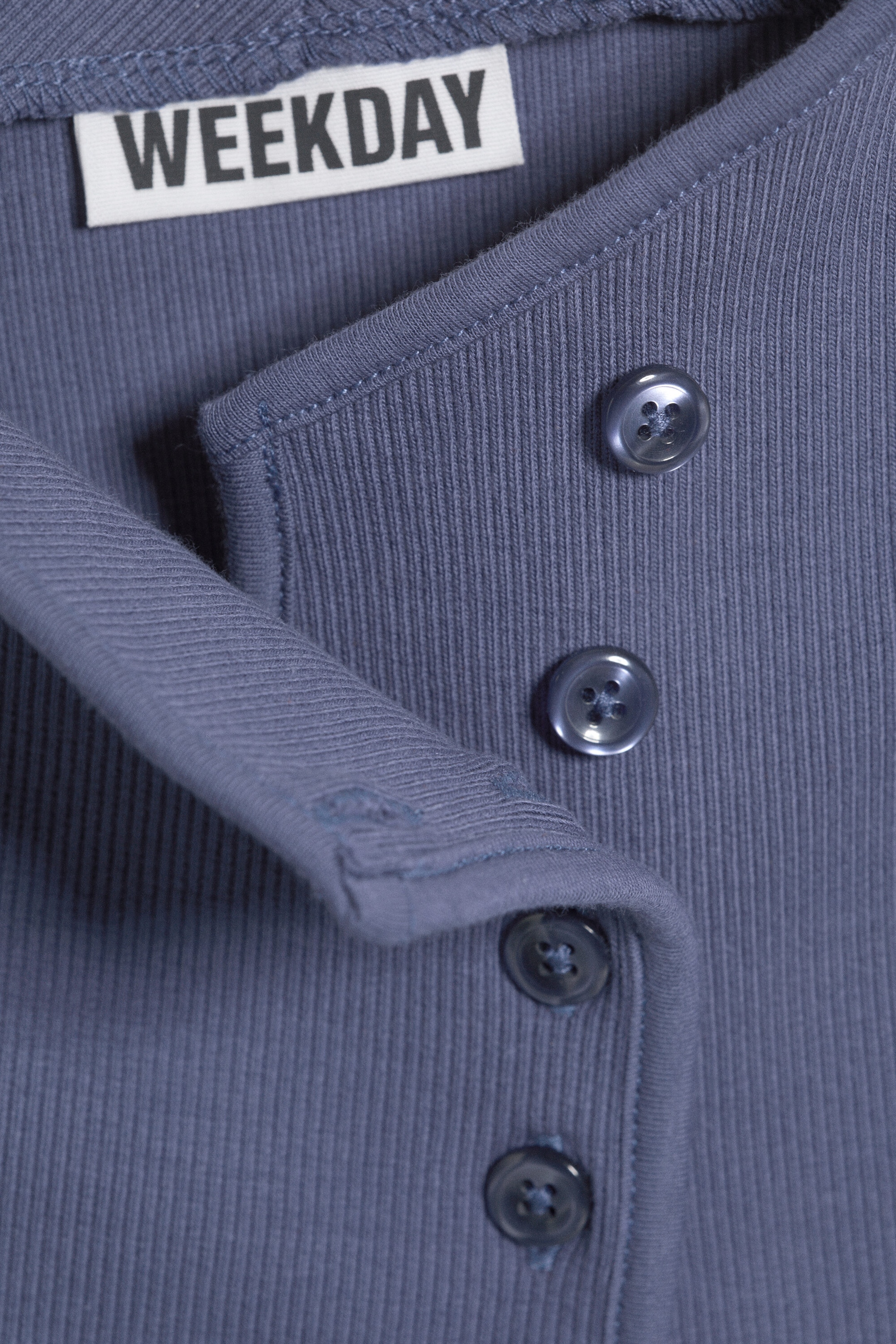 Dunkelblau - Asymmetrisches Top mit Knöpfen - 1