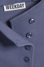 Dunkelblau - Asymmetrisches Top mit Knöpfen - 1