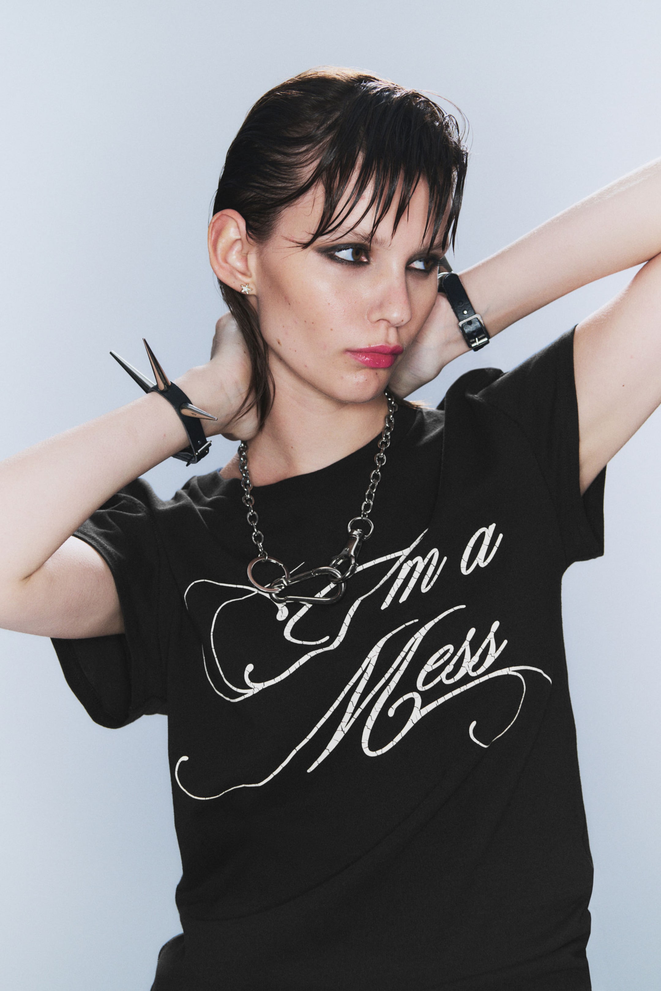 Black - I'm a Mess - CM x LB Fitted Short-Sleeved Unisex T-shirt - 4