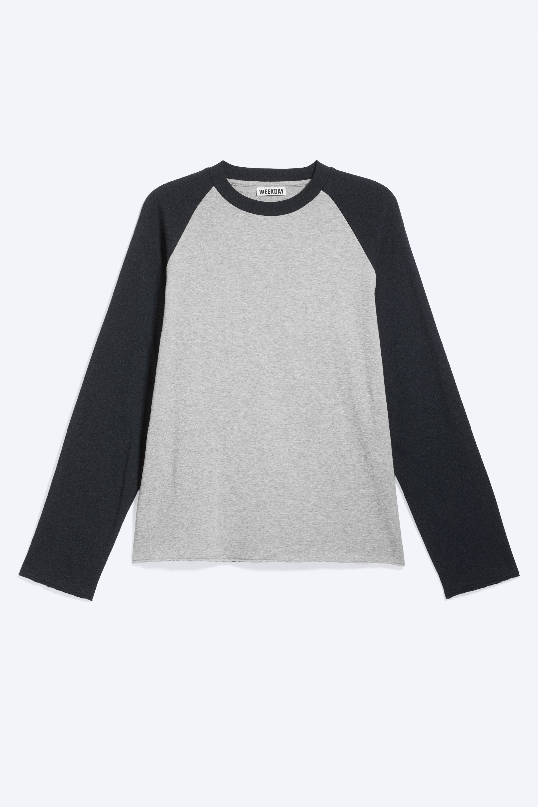 Grau meliert/Schwarz - RAGLAN-LONGSLEEVE - 3