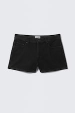 Black Rinse - Black - Duchess Low Rise Distressed Mini Denim Shorts - 0