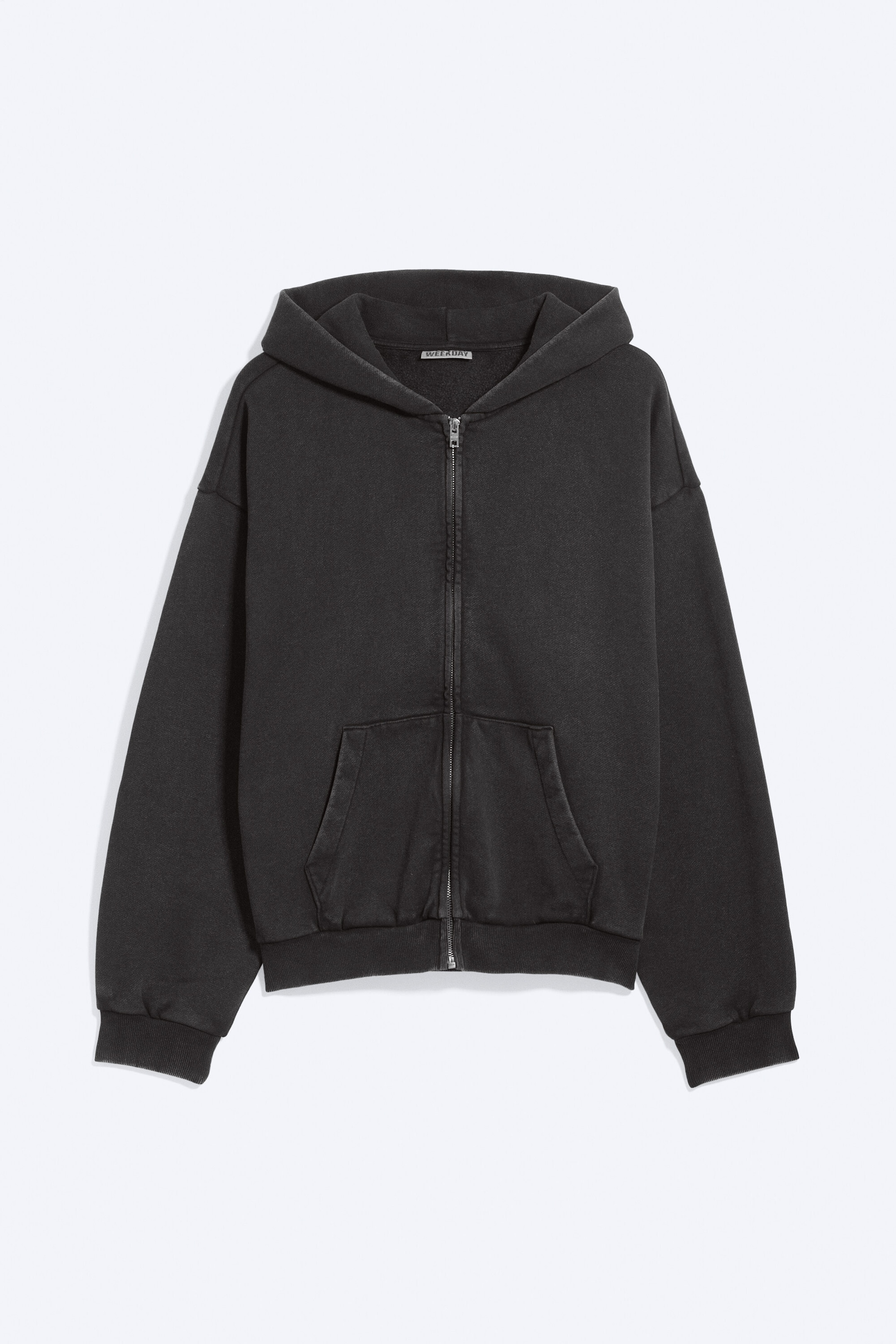 Worn Black - Heavy Loose Zip Hoodie - 1