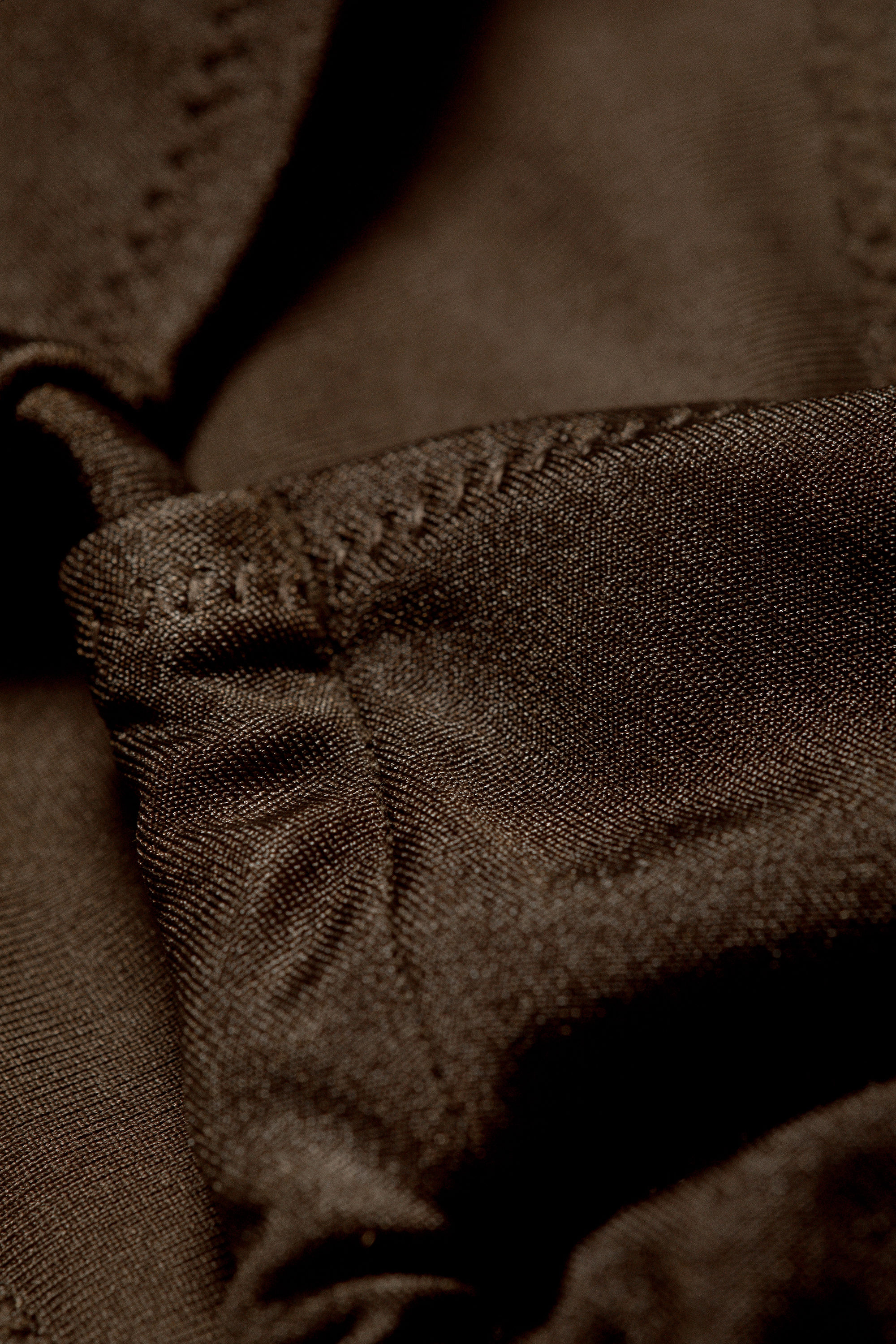 Dark Brown - Ruched Halter Bandeau Bikini Top - 5