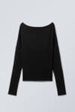 Black - Draped Long-Sleeved Lyocell Top - 0