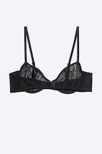 Black Lace - Sheer wire bra - 1