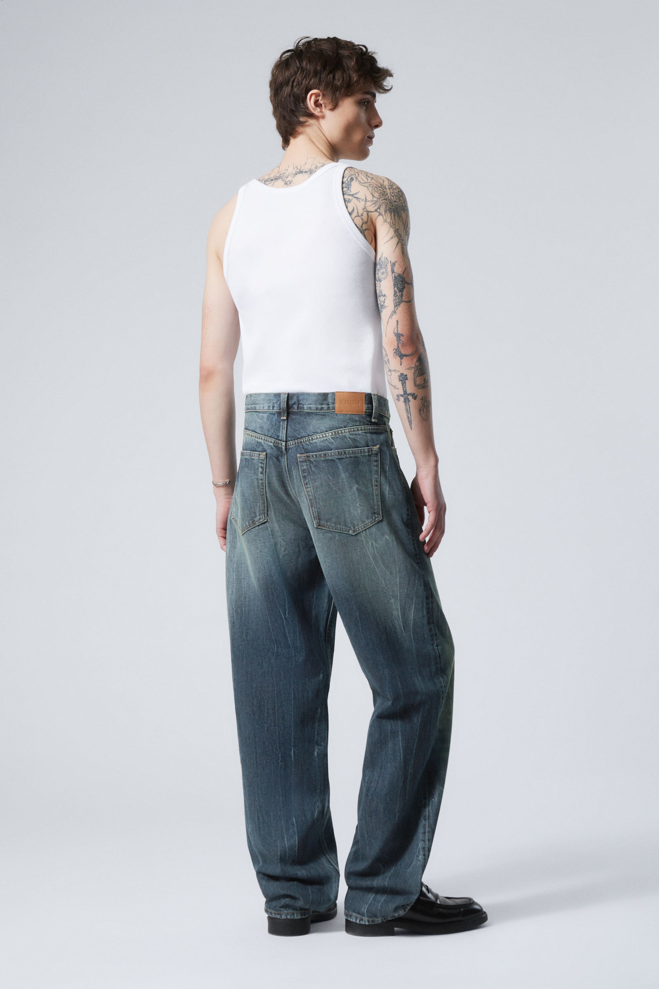 Gasoline Blue - Medium Blue - Galaxy Loose Straight Leg Jeans - 7