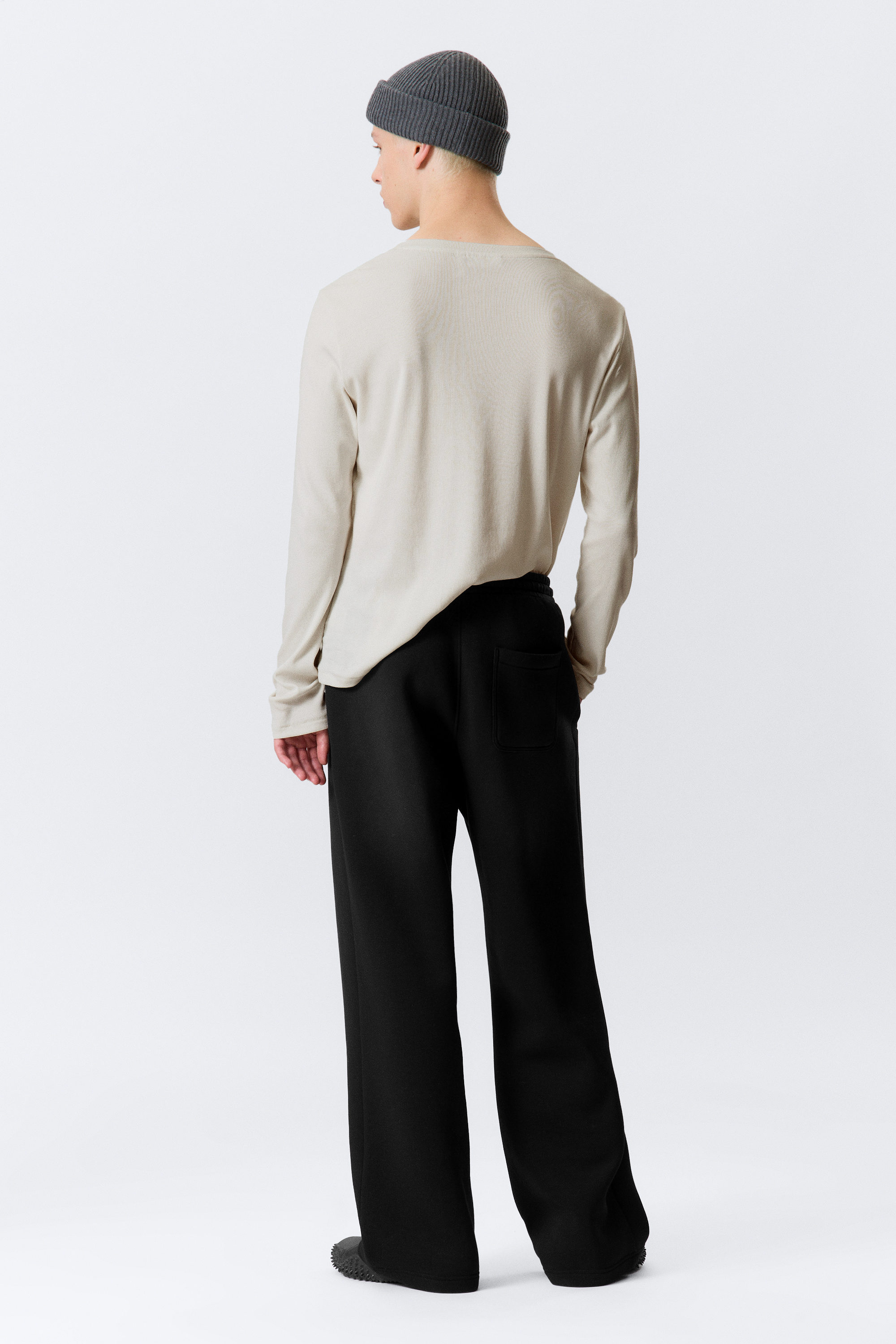 Svart - Tvättade Scuba-sweatpants - 2