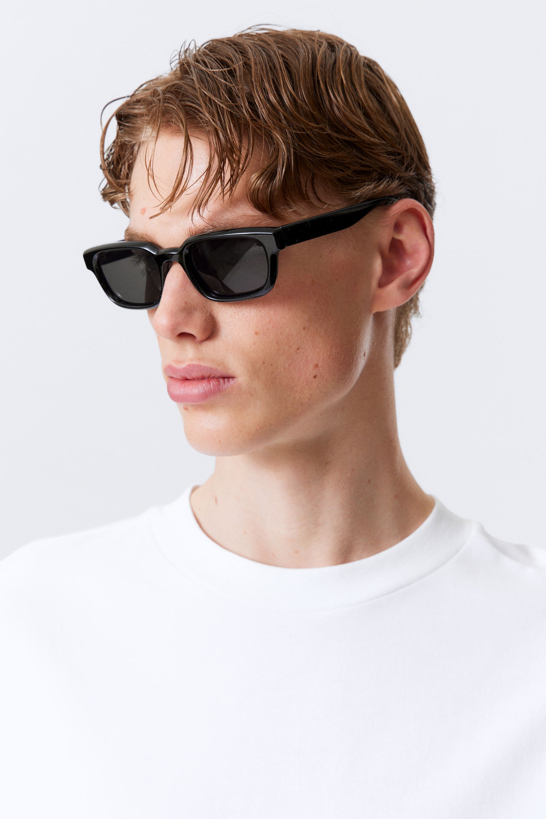 Black - Black Lenses - Bold Rectangular Frame Unisex Sunglasses - 2