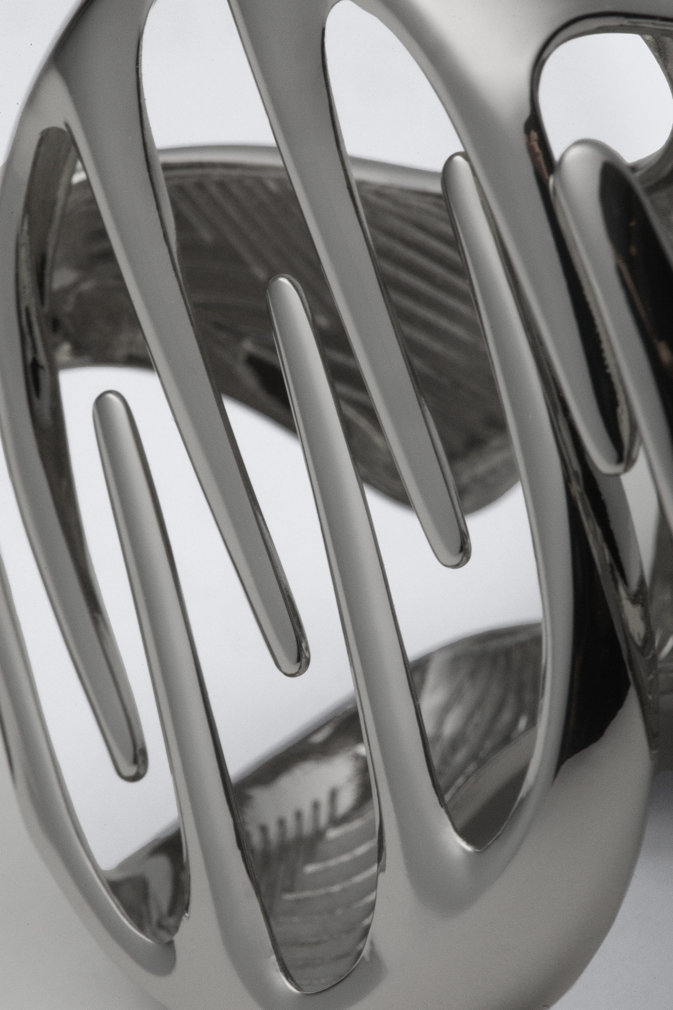 Silberfarben - Skulpturale Mini-Haarklammer - 2