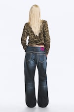 Star Blue - Dark Blue - Messy Low Rise Regular Straight Jeans - 4