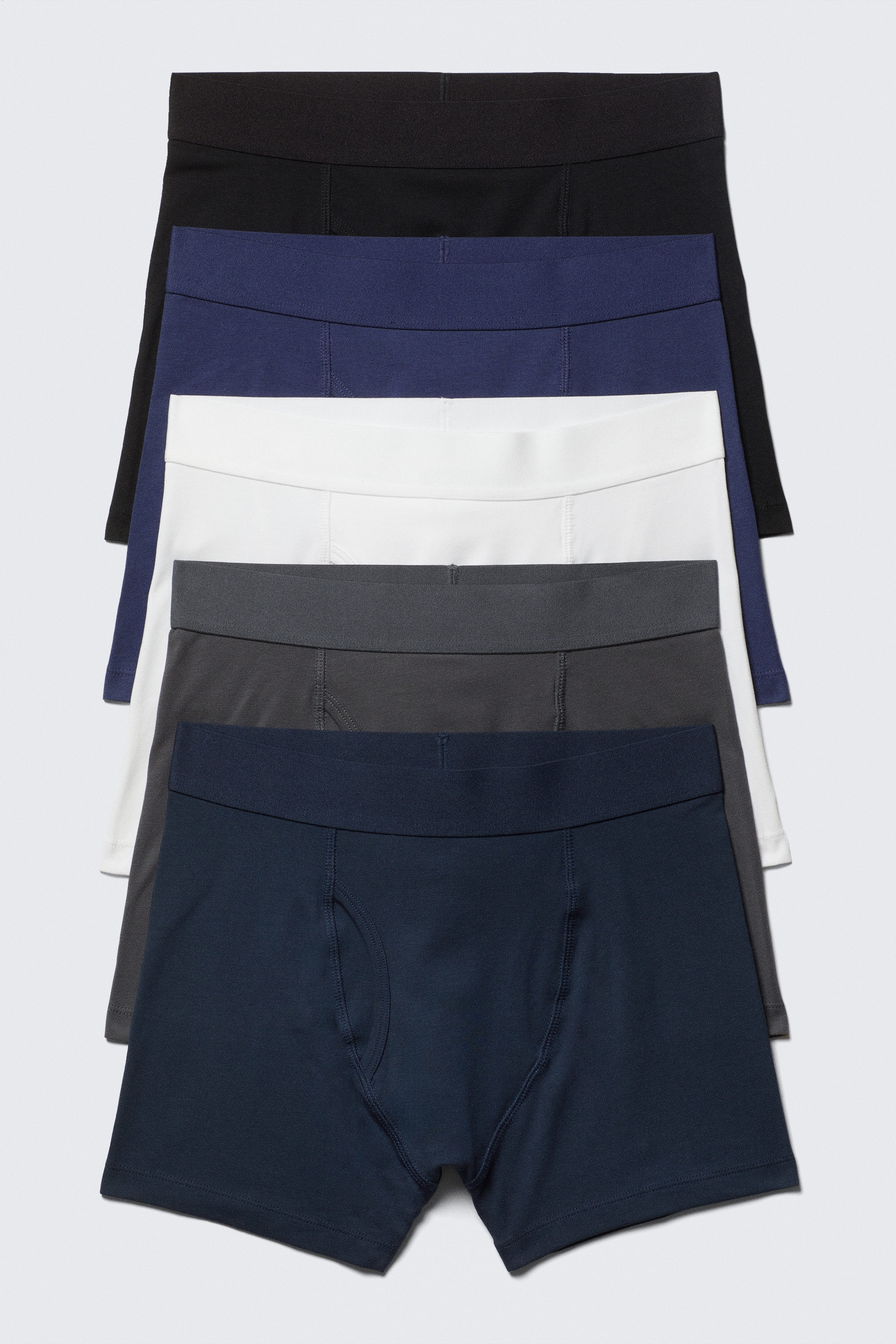 Black/Blue/White/Grey - 5-pack Boxer Briefs