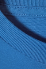 Blau - Sadphant - Bedrucktes kastiges T-Shirt - 1