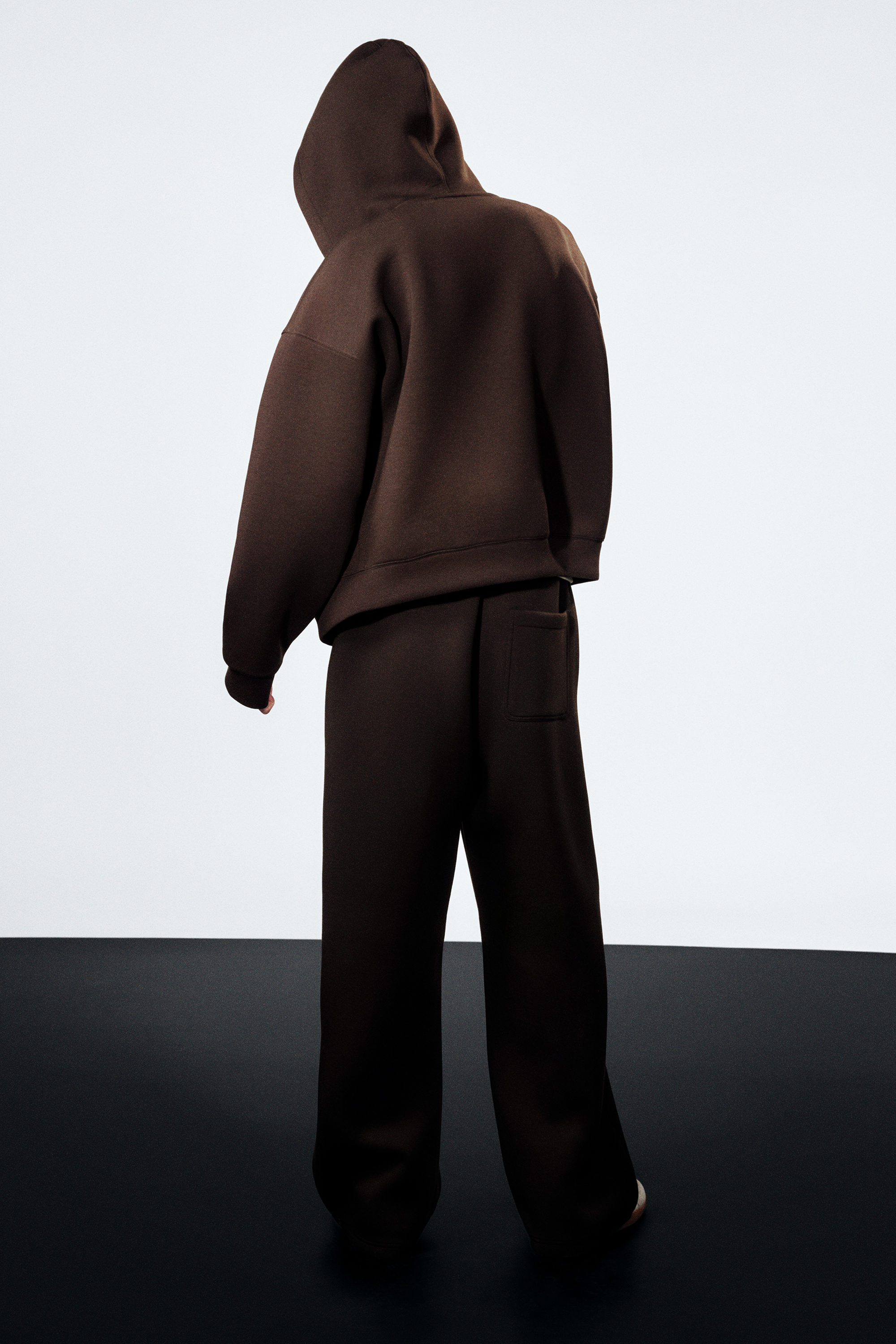 Dark Brown - Loose Fit Scuba Sweatpants - 2