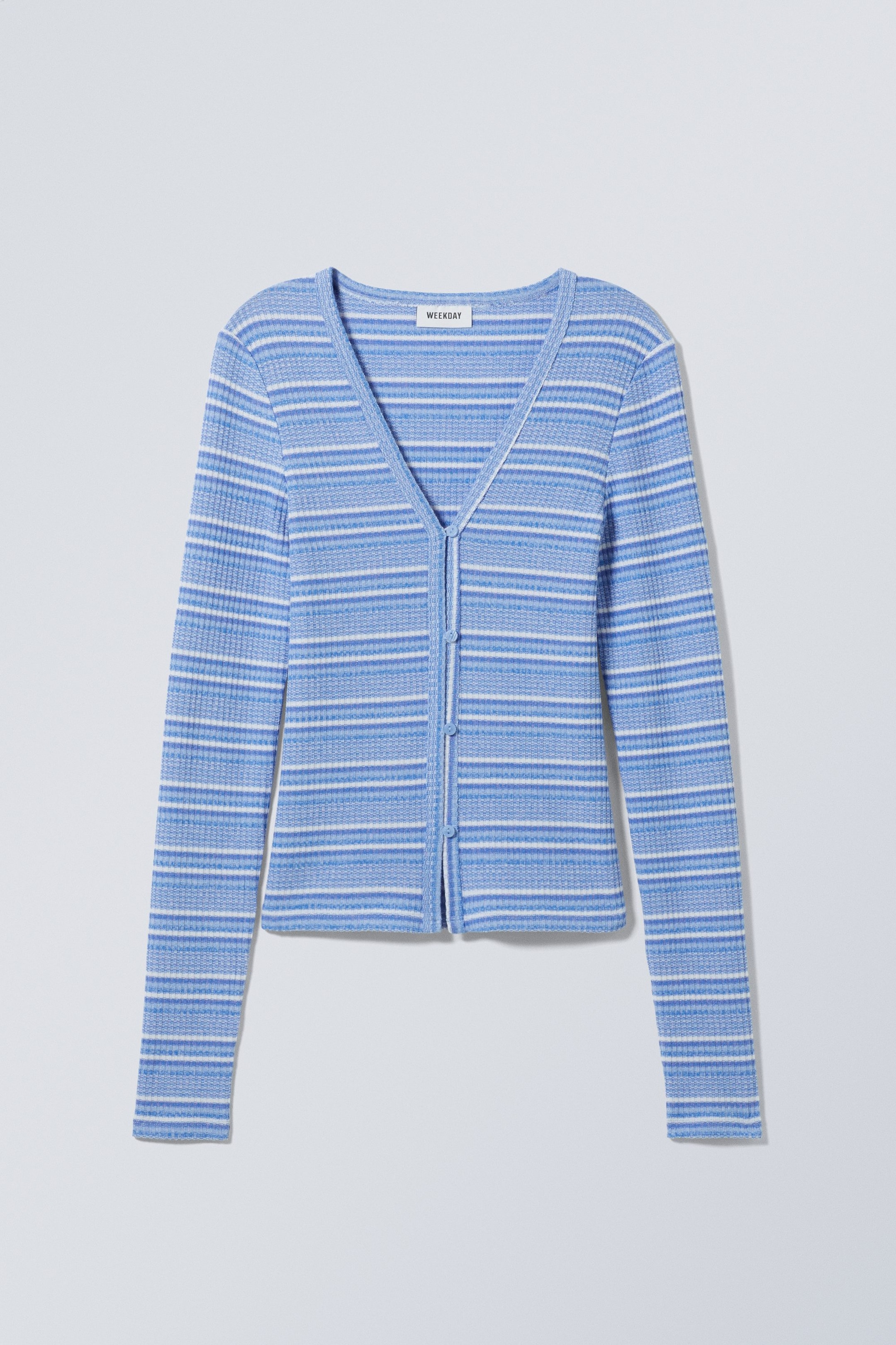 Blå stripe - Anais tettsittende cardigan - 0