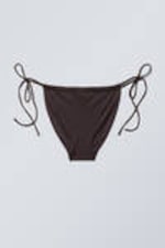 Dark Brown - Strappy Tie Bikini Bottoms - 3