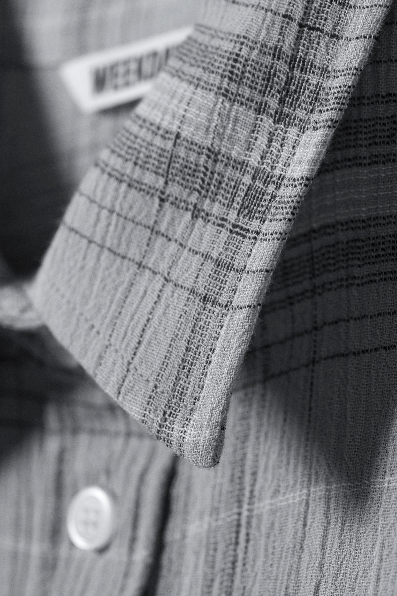 Cropped Button-Up Cotton Shirt - Dusty Blue Check - 5