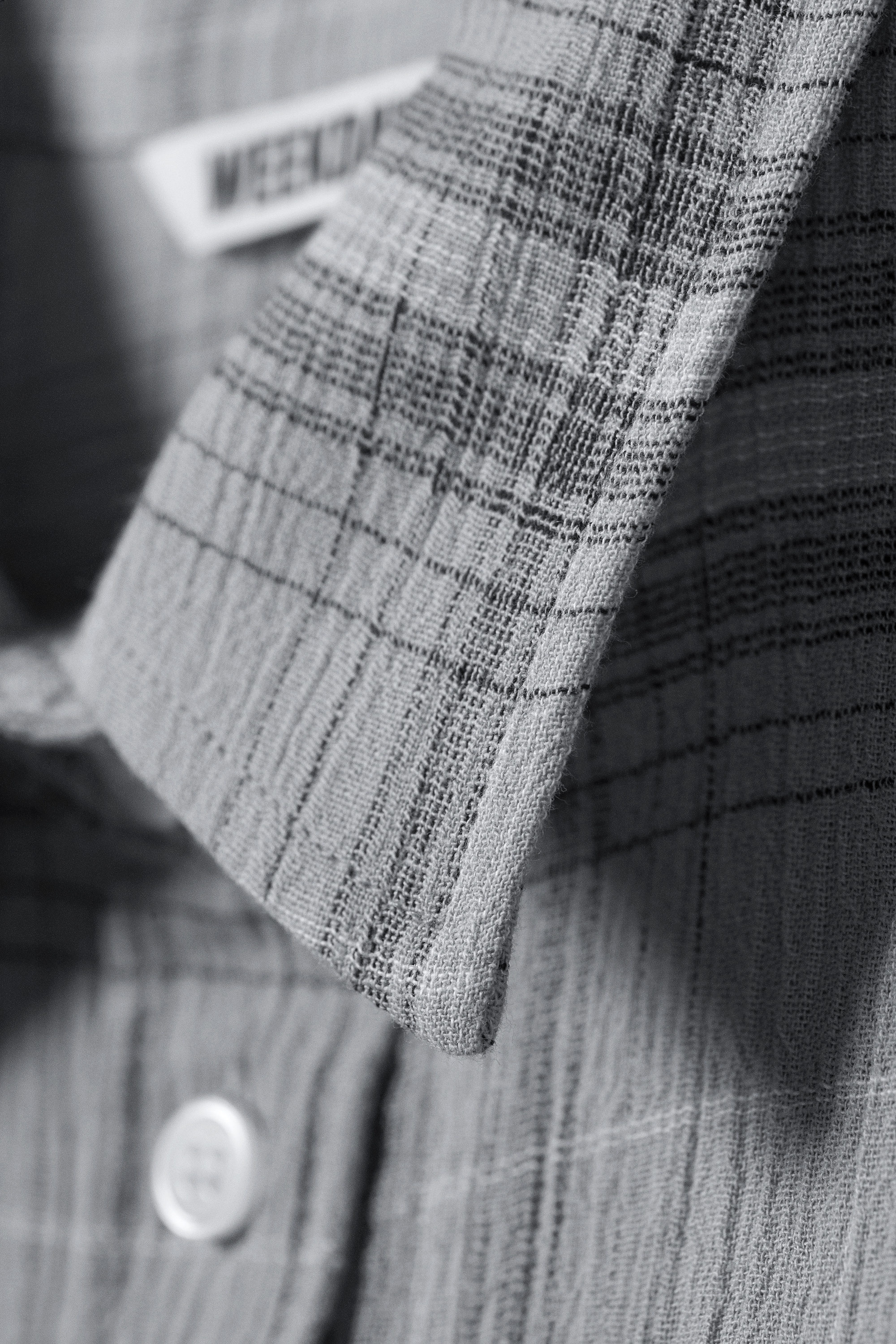 Dusty Blue Check - Cropped Button-Up Cotton Shirt - 4