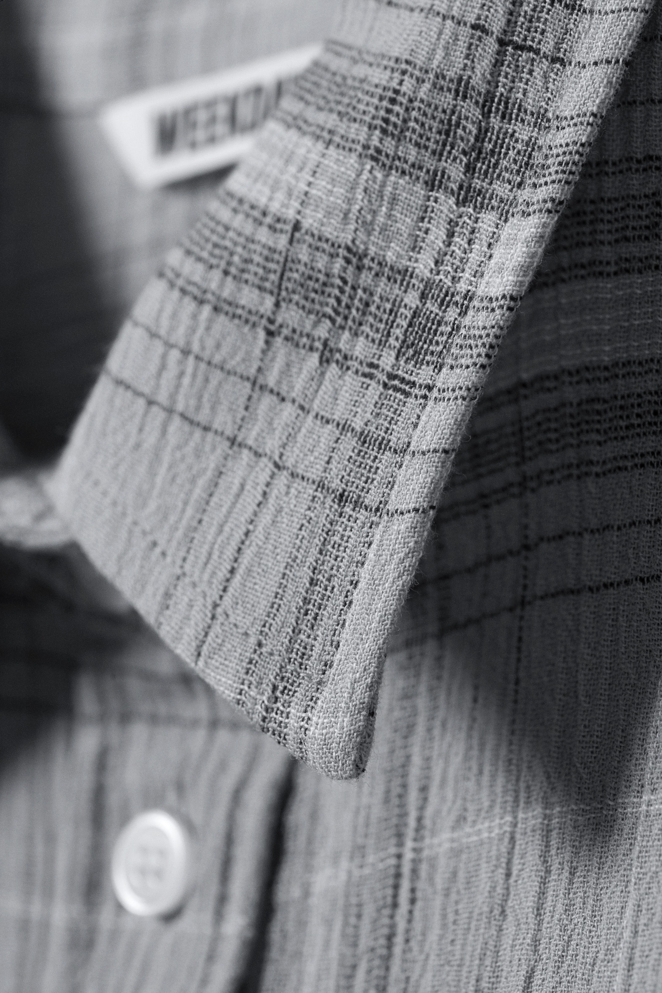 Staubblau kariert - Kürzer geschnittenes Baumwollhemd mit Knopfleiste - 2