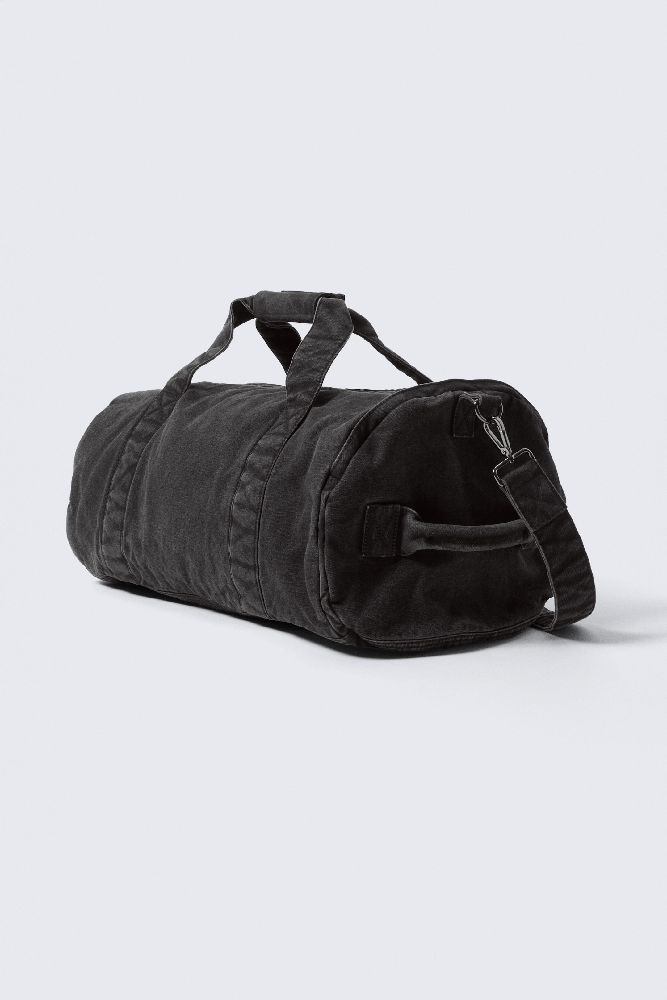 Dark Grey - Rounded Canvas Crossbody Bag - 3