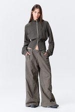 Gris foncé - Veste de survêtement ajustée en coton - 0