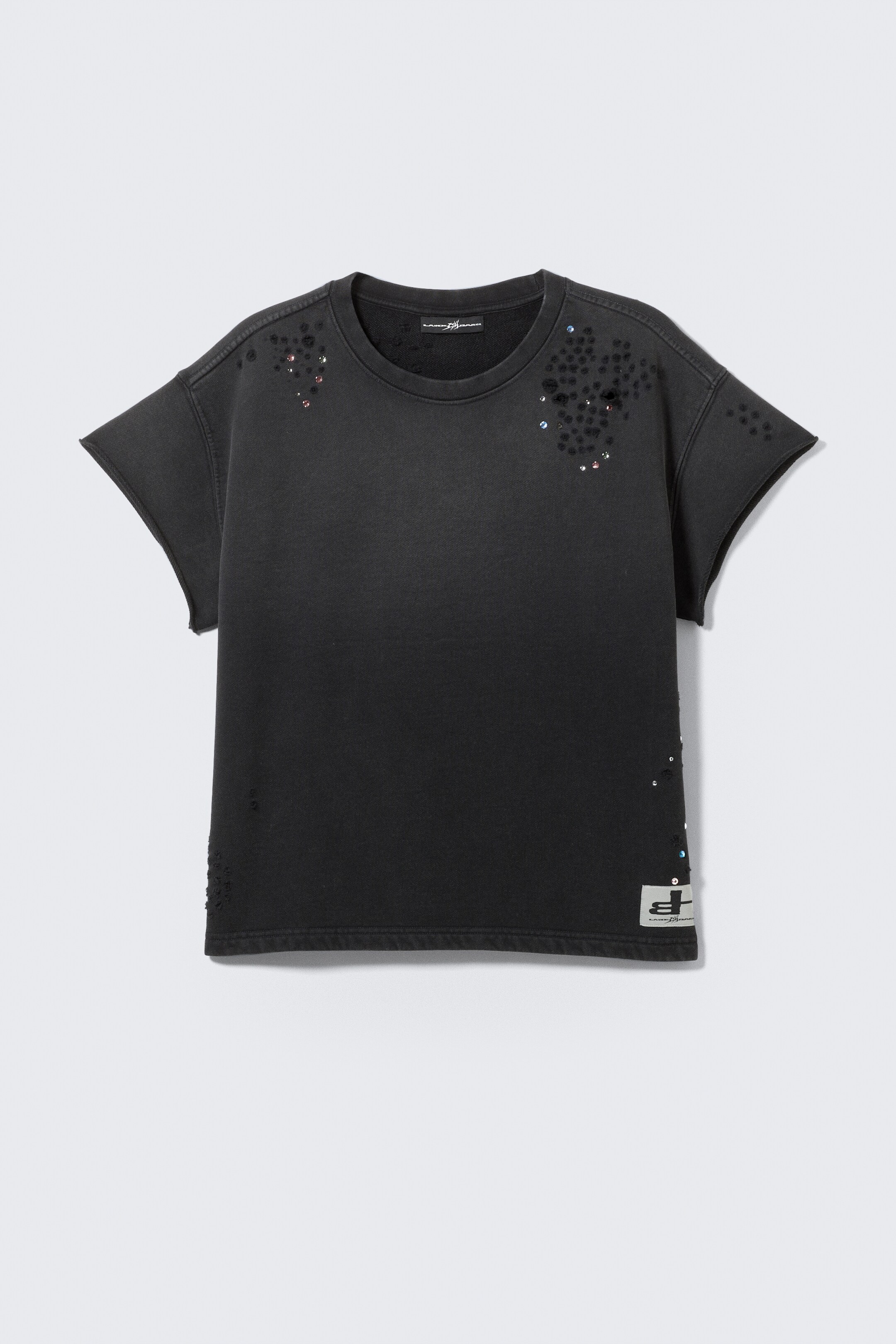 Zobraziť väčší obrázok: CM x LB Boxy Crystallised Unisex T-shirt - Faded Black - ŽENY | H&M SK 1