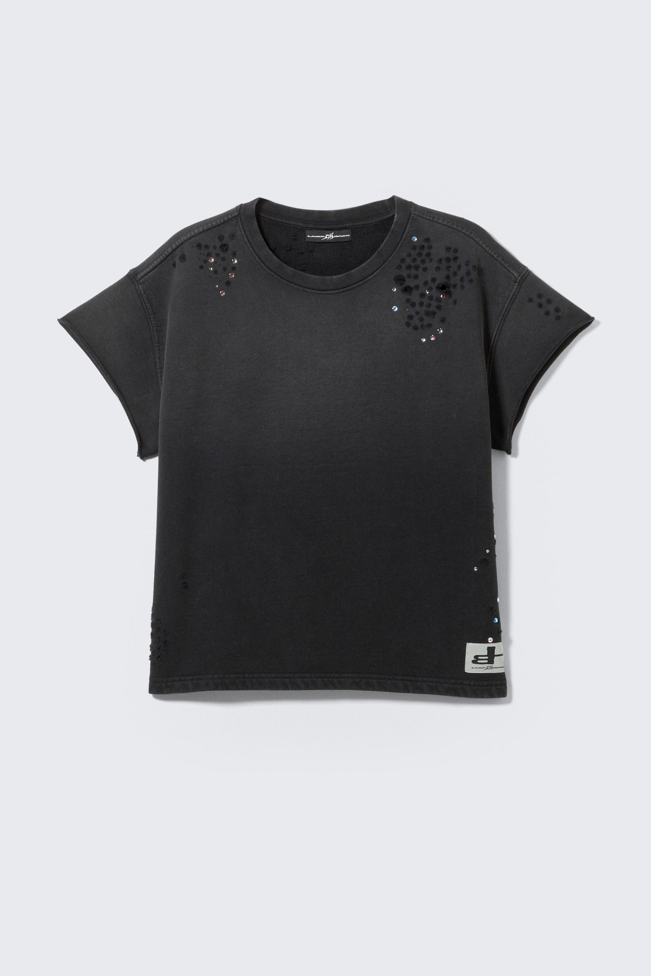 Faded Black - CM x LB Boxy Crystallised Unisex T-shirt - 7