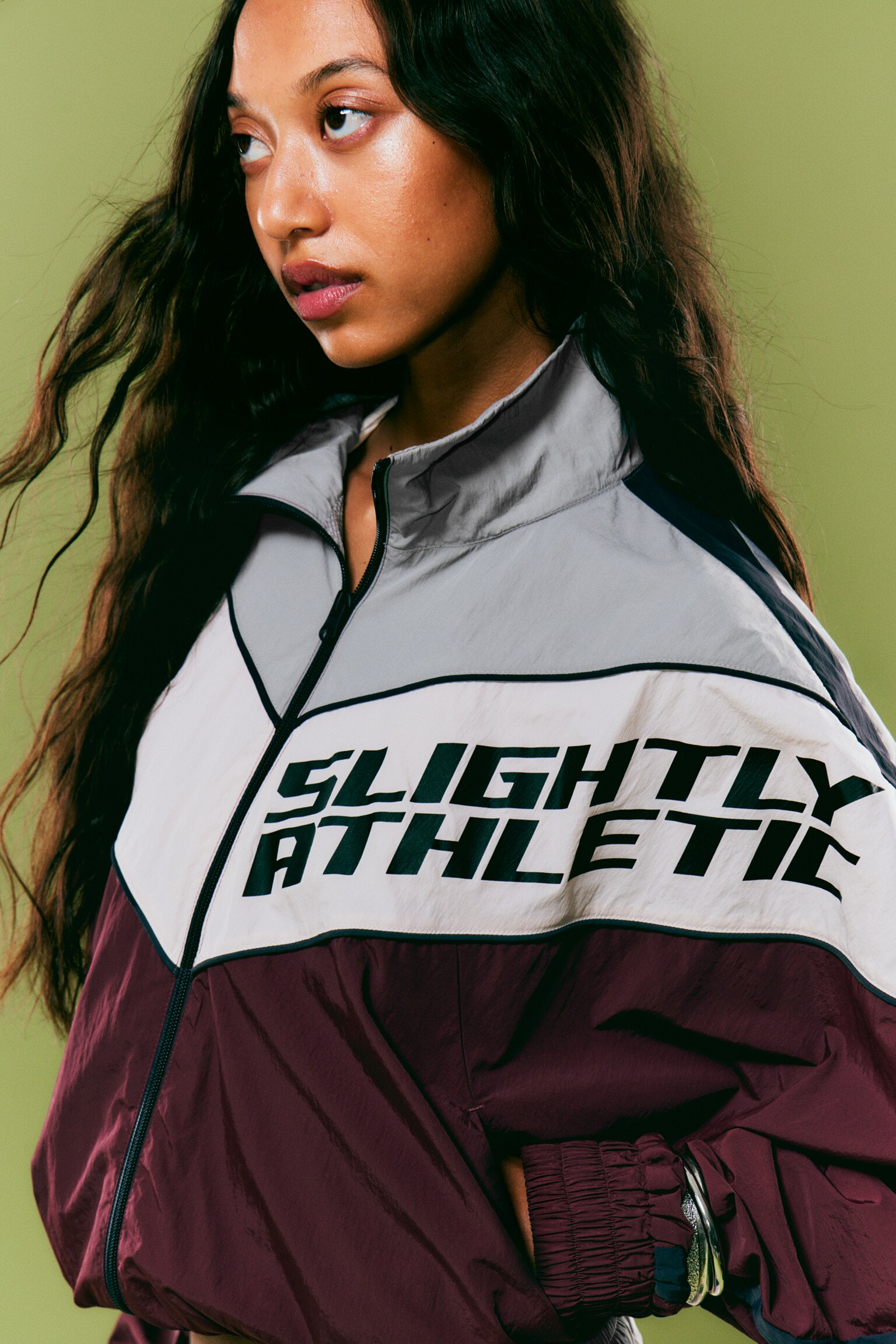 Trainingsjacke mit grafischem Colourblock-Design - Grau/Rosa/Rot - 5