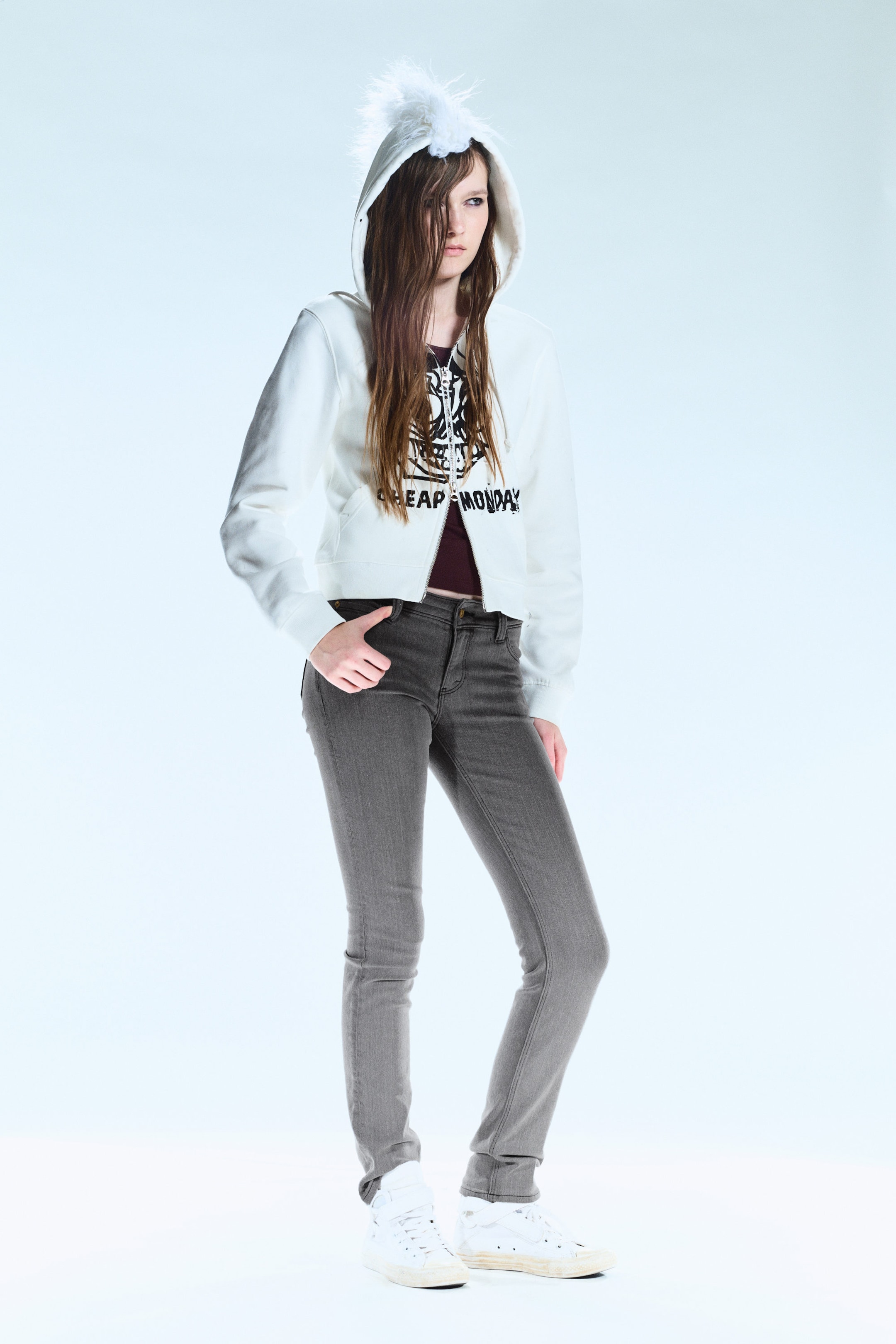 Bored Grey - Grijs - Sleezie Low Rise Skinny Jeans - 2