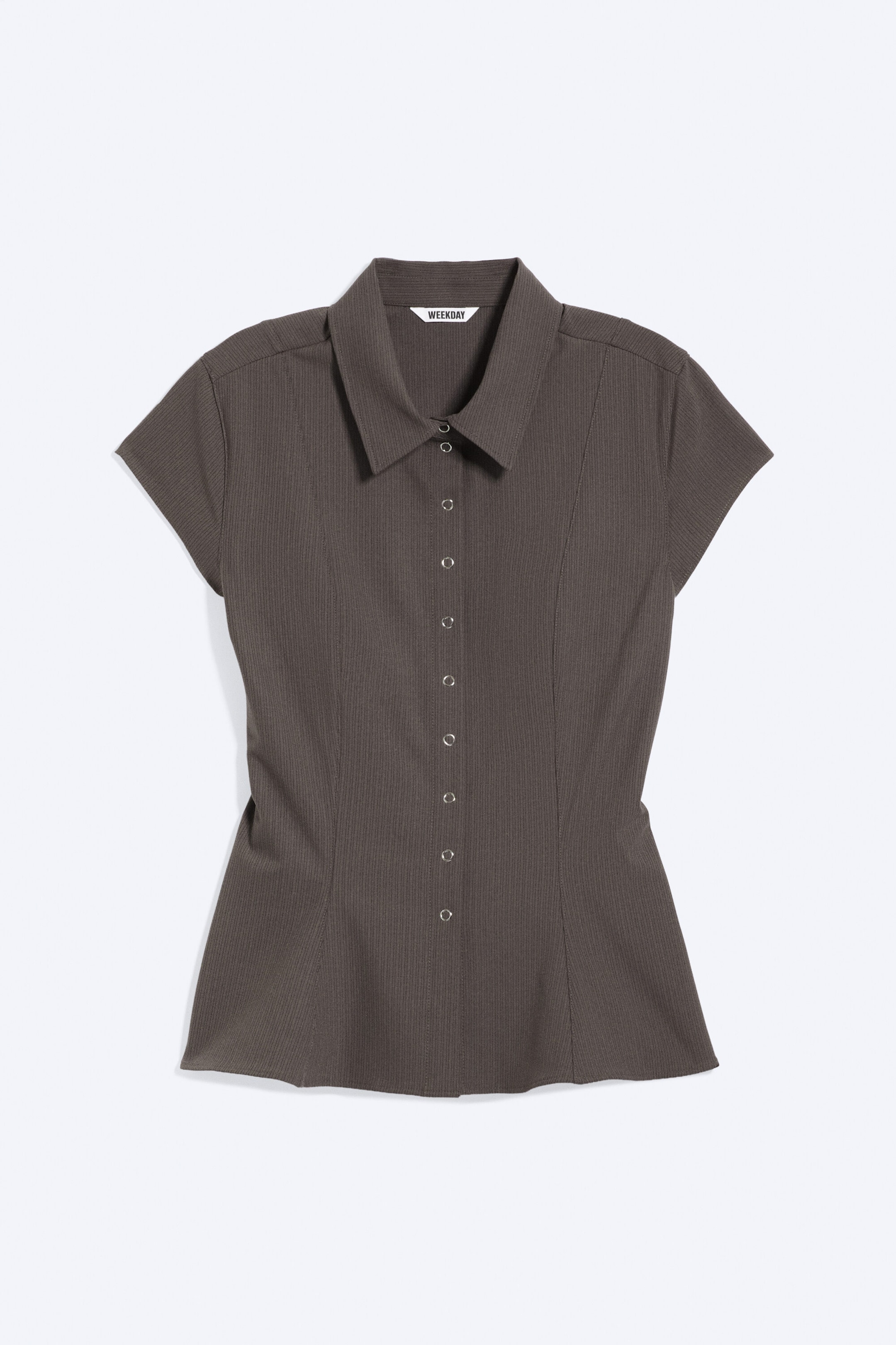 Dark Mole - Slim Fit Short-Sleeved Crepe Shirt - 4