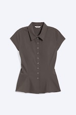 Dark Mole - Slim Fit Short-Sleeved Crepe Shirt - 4