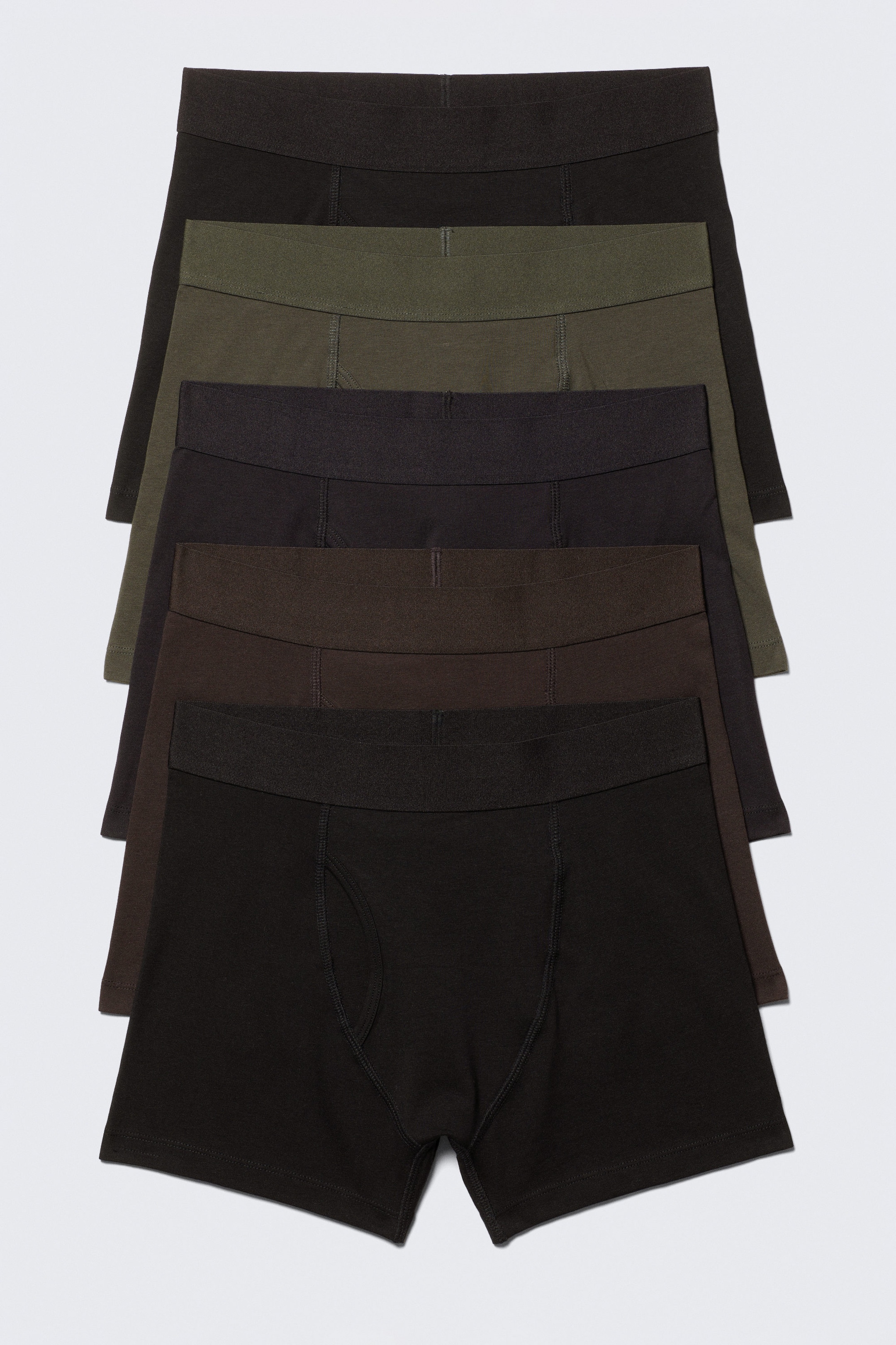 Black/Brown/Green - 5-pack Boxer Briefs