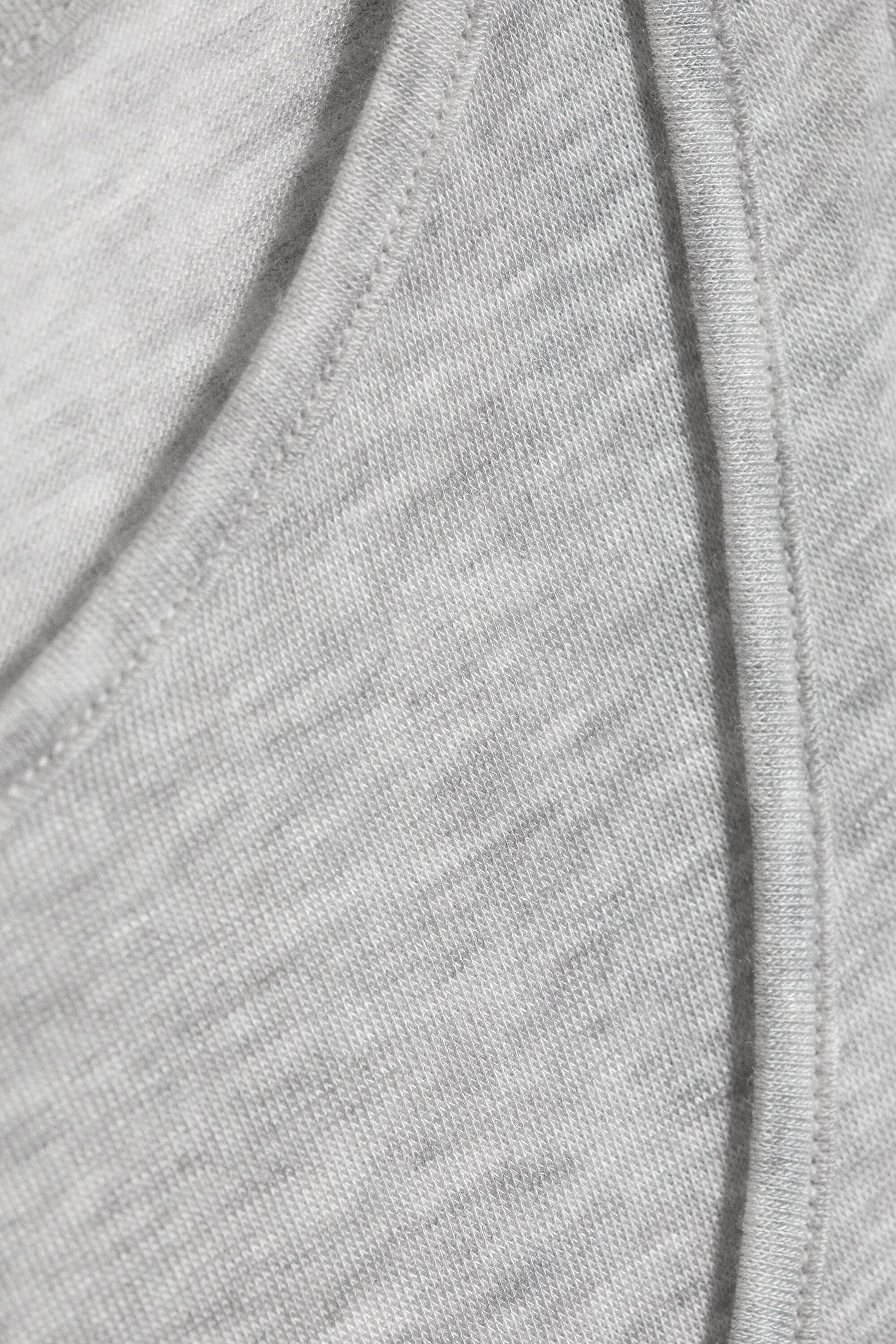 Verwaschenes Hellgrau-Melange - Henley-Shirt mit Dreiviertelärmeln - 5