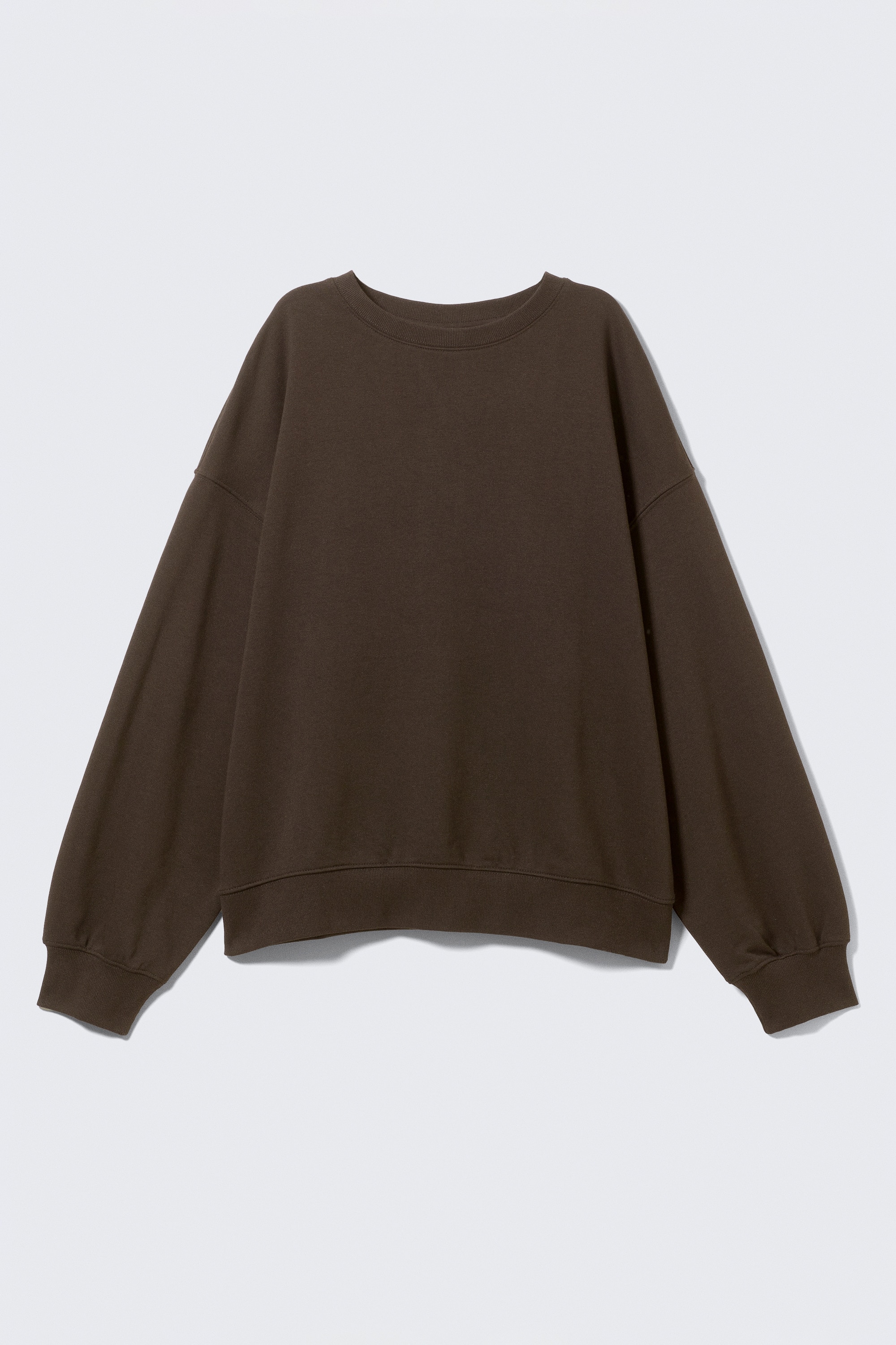 Relaxed Terry Sweatshirt - Sötétbarna/Szürke melange