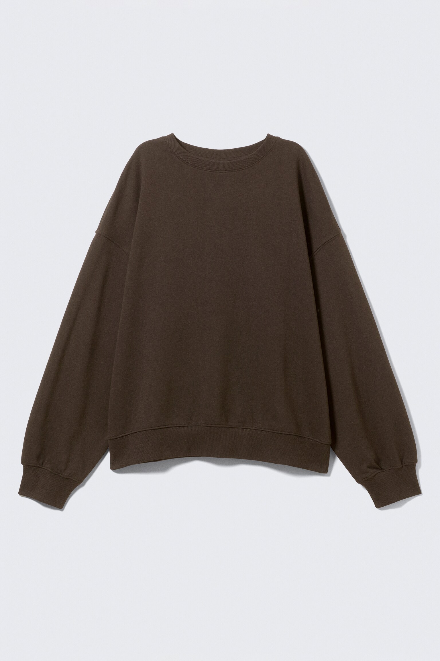Relaxed Terry Sweatshirt - Dark Brown/Grey Melange - 2