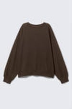 Dark Brown - Relaxed Terry Sweatshirt - 3