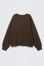 Mörkbrun - Sweatshirt med avslappnad passform - 0