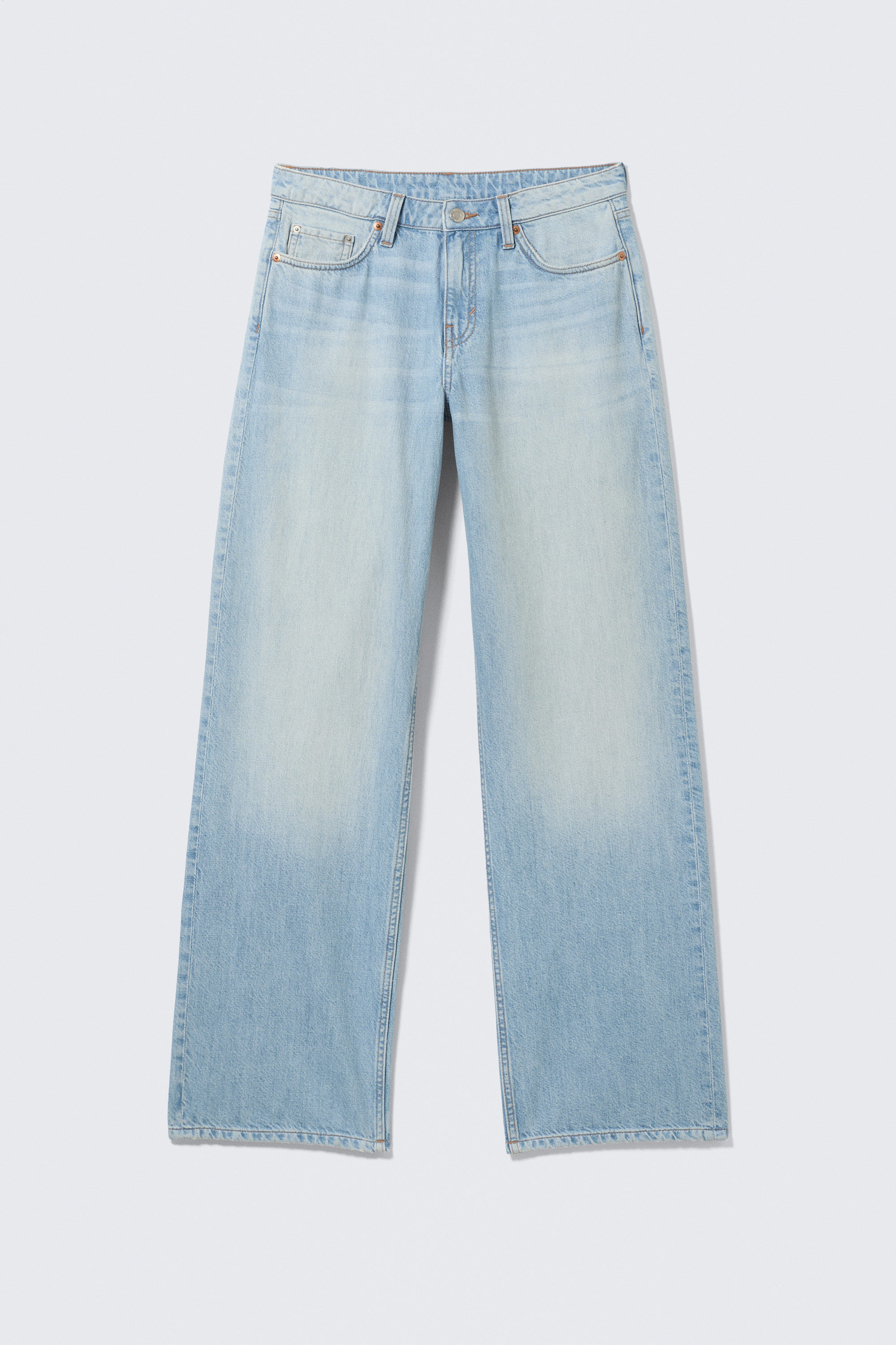 ample low rise loose wide jeans - Kimberley Blue - Light Blue
