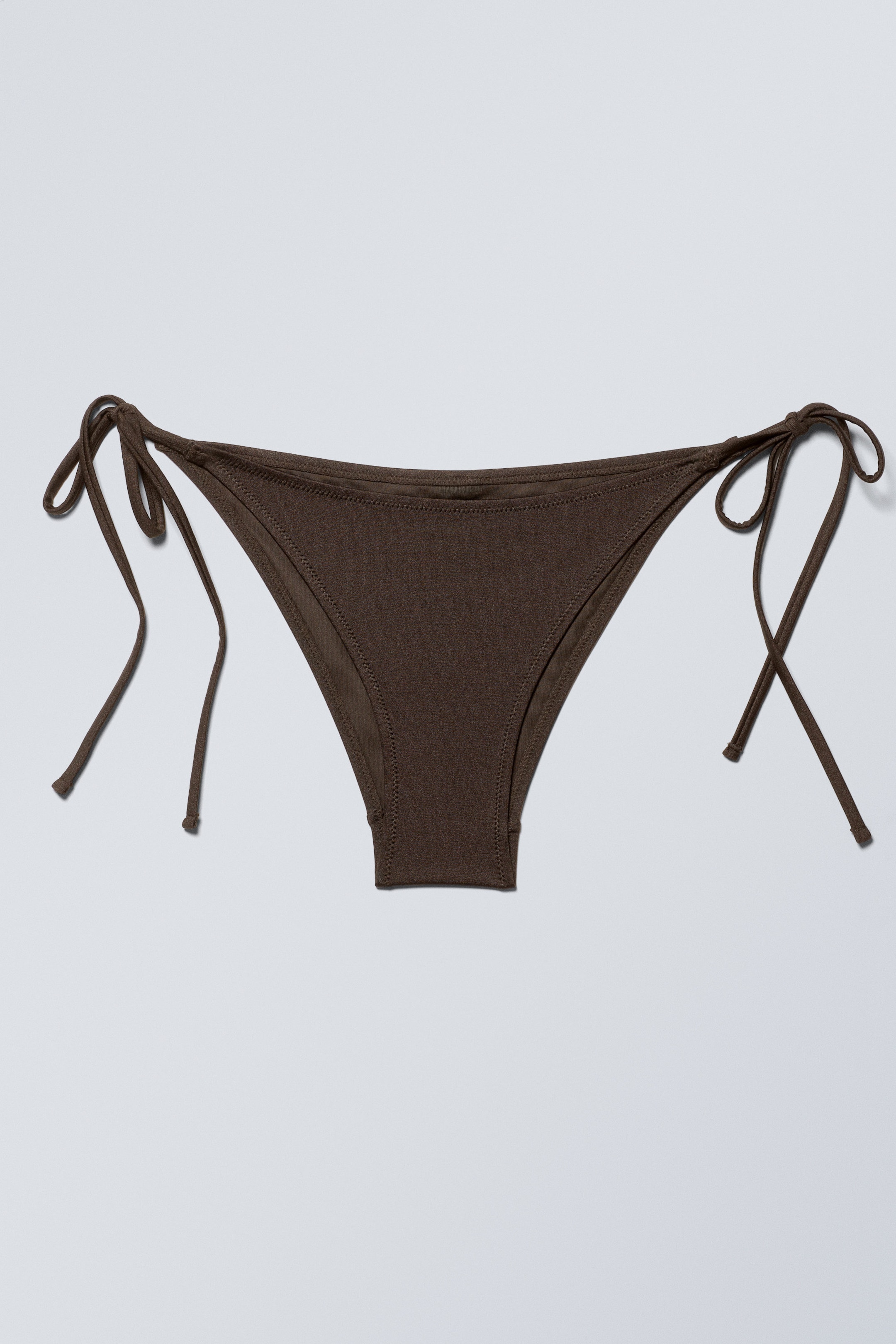 Dark Brown - Strappy Tie Bikini Bottoms - 1