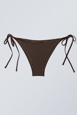 Dark Brown - Strappy Tie Bikini Bottoms - 0