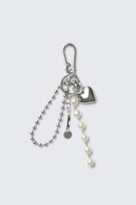 Metal/Pearls - Multi-Charm Keyring - 0