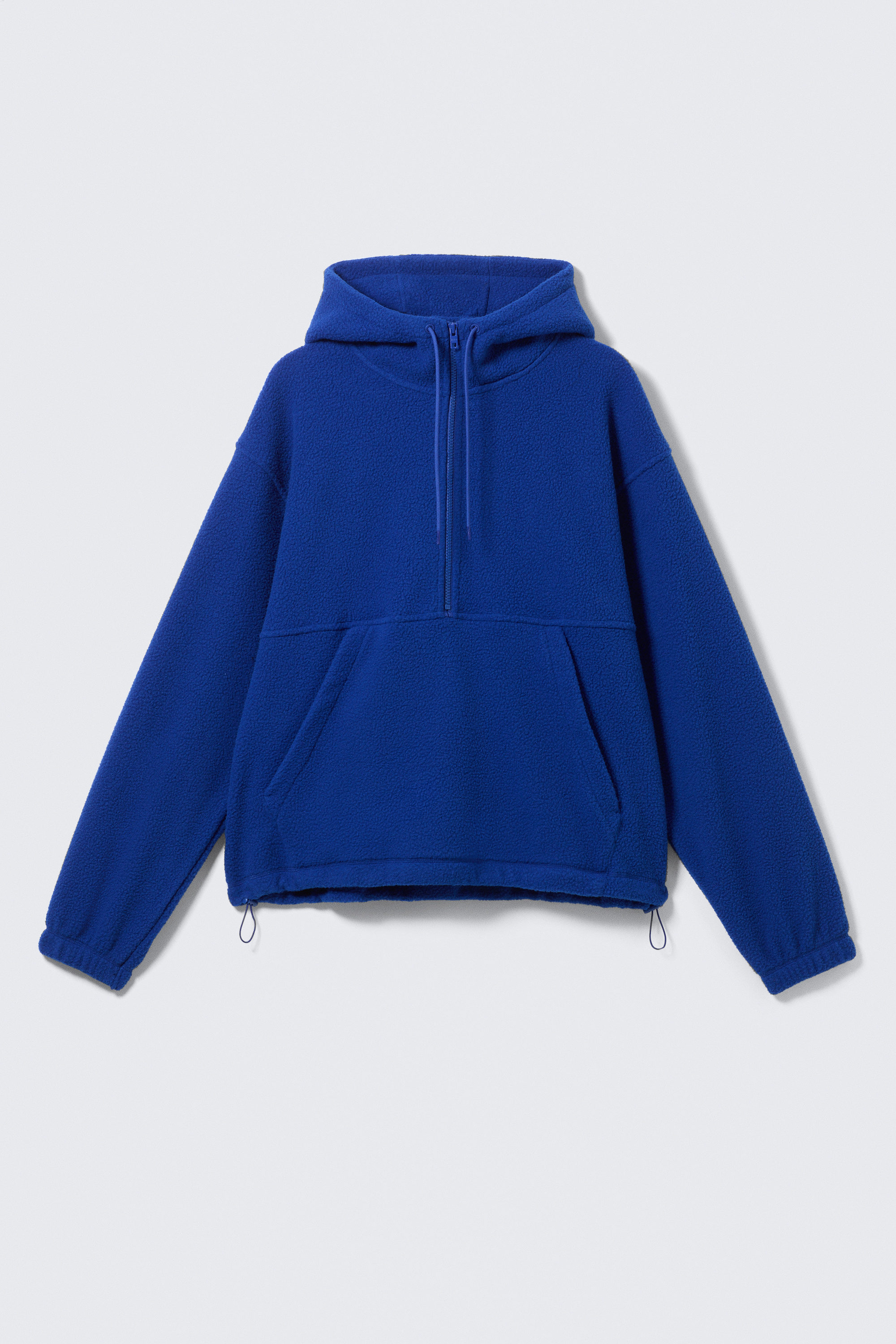 Leuchtendes Blau - Fleecepullover mit halbem Reißverschluss - 1