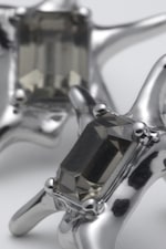 Silver - Sculptural Stud earrings - 2