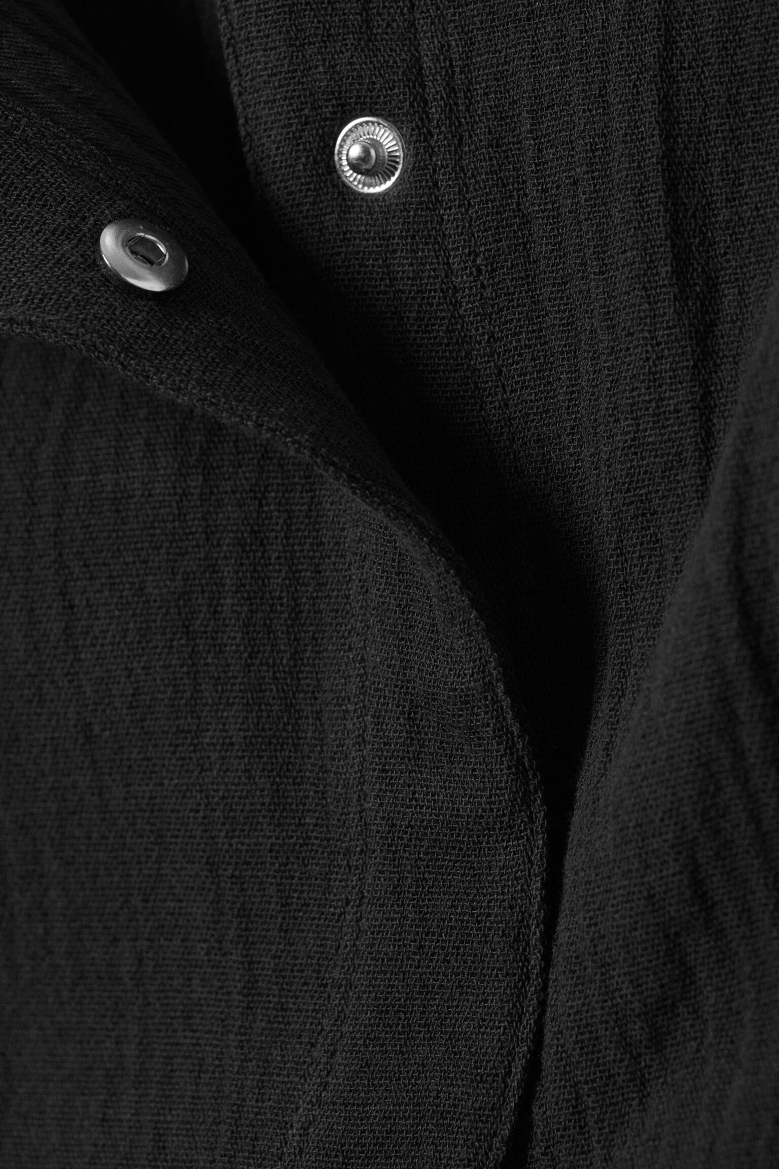 Pinstripe Button-down Peplum Top - Grey main image 0