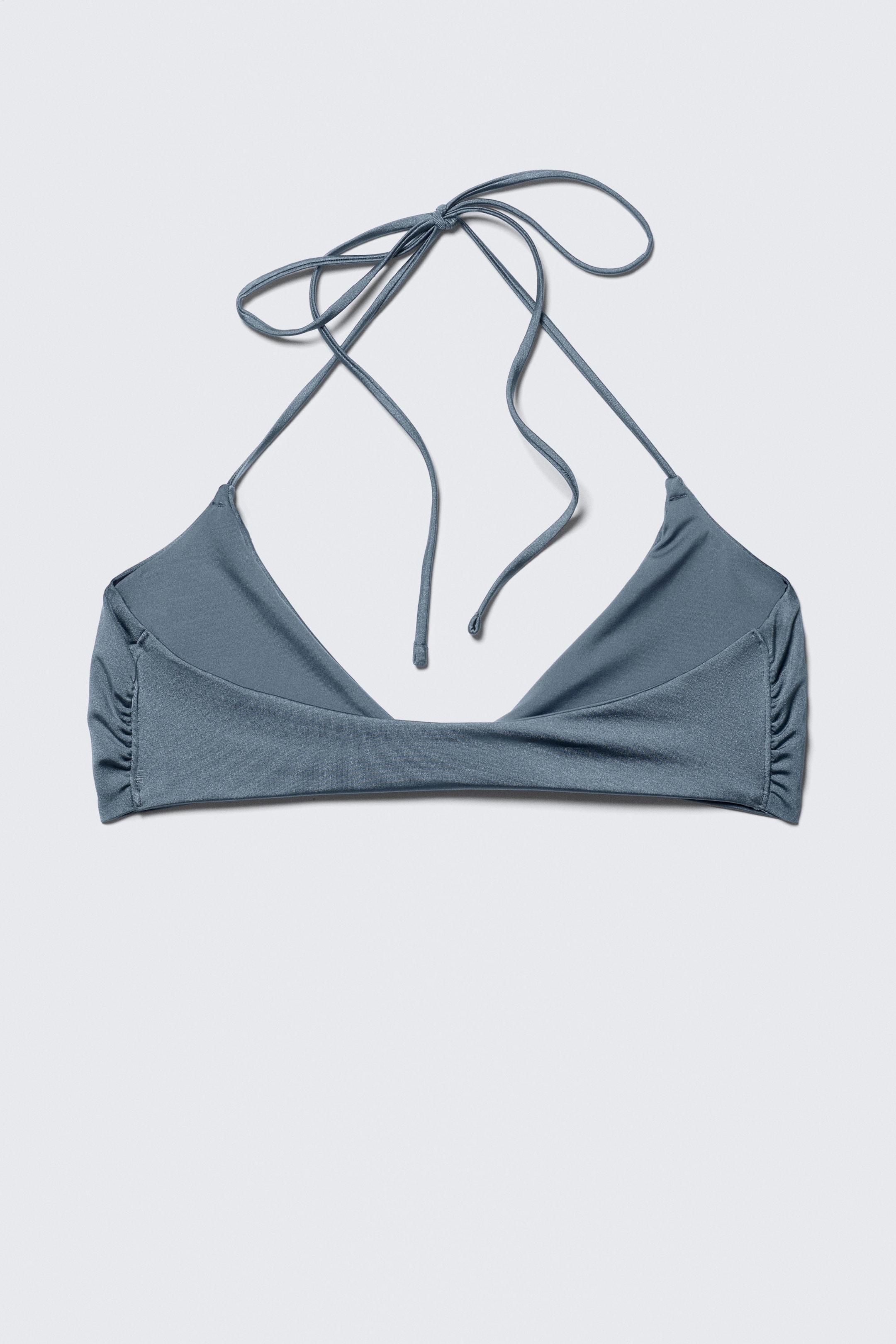 Taubenblau - Schimmer - Neckholder Bikini-Oberteil - 4