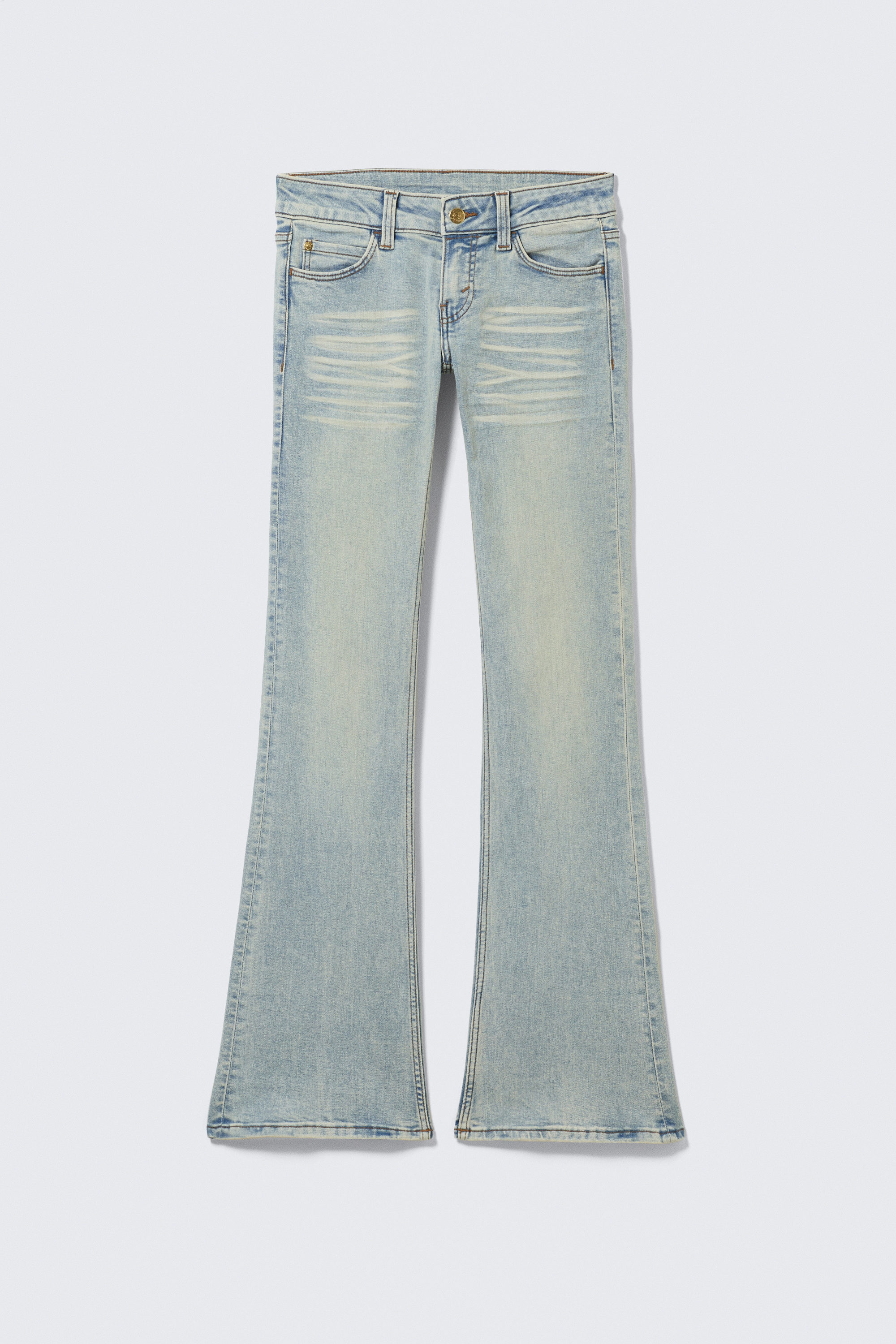Light Blue - Booty Bei Low Waist Skinny Bootcut Jeans - 1